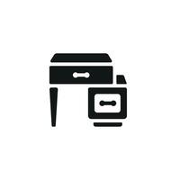 Desk concept highlighted through a simple and modern icon design graphic vector