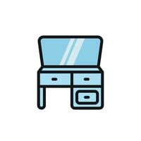 Dressing table concept highlighted through a simple and modern icon design graphic vector