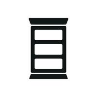 Book shelf icon design highlighting bold shapes and clear structure concept graphic vector