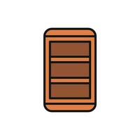 Book shelf icon design incorporating sharp lines and balanced proportions graphic vector