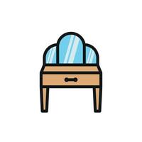 Modern graphic portraying a simple dressing table icon design concept vector