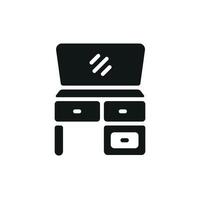 Simple graphic emphasizing a modern dressing table icon design concept vector