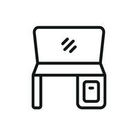 Icon design illustrating a modern and simple dressing table concept graphic vector