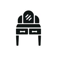 Dressing table design expressed through a simple and modern icon graphic concept vector
