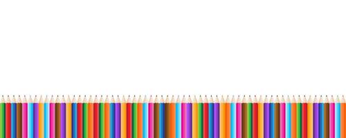 multi color color pencil in bottom of the transparent background banner template vector