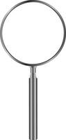 magnify glass in aluminum color in transparent background vector