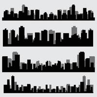 Urban Skyline Silhouettes Perfect for Posters and Digital Art vector
