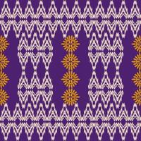Ikat Ethnic Tradition For Textile Floral Motif Abstract Geometry. vector