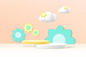 3d rendering, Abstract minimal stage for product display present background. vector
