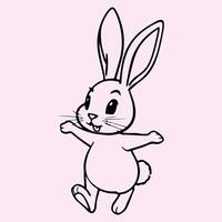 a cartoon rabbit is standing on its hind legs vector
