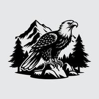 eagle in the mountains, design illustration vector