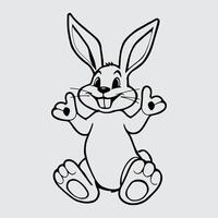 a cartoon bunny is giving a thumbs up vector