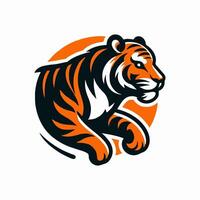 a tiger running in the background vector