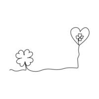 St Patrick s Day single line art Symbol of Holy Trinity vector