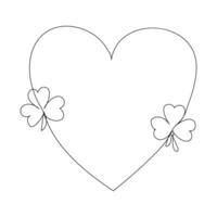 Lucky text in shamrock continuous line trendy style. Clover quote design for Irish holiday st. Patricks day vector