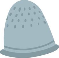 Sewing thimble featuring dotted indentations, providing fingertip protection while pushing a needle through fabric. Isolated against a clean white background for clarity vector