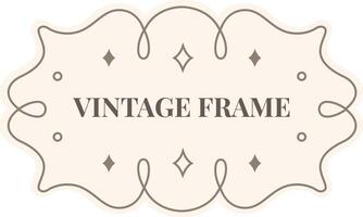 Vintage frame features elegant swirls, delicate dots, and sparkling diamonds, creating a sophisticated and timeless design on a soft beige background vector