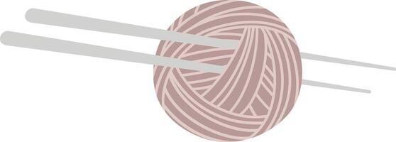 Knitting needles poised above a vibrant ball of yarn, ready for crafting a cozy, handmade creation, embodying the timeless art of knitting and the joy of leisure activities vector