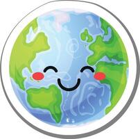Cartoon earth with a happy smiling face promotes environmental awareness and encourages care for our planet, emphasizing the importance of protecting natural resources vector