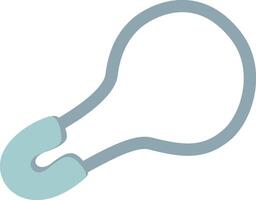 Closed safety pin, featuring a light blue clasp, effectively securing fabric, ensuring garments remain intact and preventing wardrobe malfunctions vector