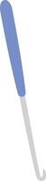 Ergonomic crochet hook with a soft blue handle, designed for comfortable and prolonged crafting sessions, making knitting and crocheting easier on the hands vector