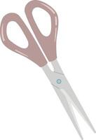 Stainless steel craft scissors with pink handles positioned diagonally against a white background, creating a simple image perfect for crafting, sewing, and diy projects vector