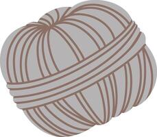 Gray yarn ball wrapped in brown string, creating a warm and inviting atmosphere for cozy crafts and diy projects, ideal for endless hobbies and creative expressions vector