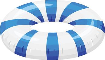 Inflatable ring floating on a shimmering water surface, offering safety and enjoyment for swimmers engaging in summer fun at the pool or beach, creating memorable moments with family and friends vector