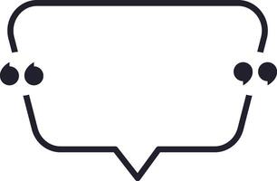 Empty rectangular speech bubble with quotation marks inviting to be filled with meaningful words, thoughts, or ideas, offering a versatile space for communication and expression vector