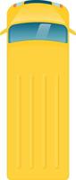 Top view of a classic yellow school bus, showcasing its roof, windshield, and characteristic color, ideal for projects related to student transportation, education, and back to school themes vector