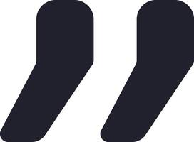 Quotation marks icon represents a punctuation mark used to enclose direct quotations or spoken words, indicating a verbatim reproduction of someone's statement vector