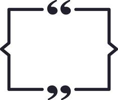 Rectangular speech bubble with quotation marks is waiting to be filled with important and inspiring quotes, thoughts, or dialogue, providing a platform for sharing ideas and expressing oneself vector
