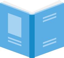 Open blue hardcover book resting on a white surface, revealing blank pages and a sturdy spine, symbolizing themes of reading, knowledge, and education in a creative context vector