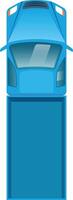 Capturing an aerial view of a light blue pickup truck featuring an empty loading area, perfect for transporting goods and materials efficiently in various settings vector