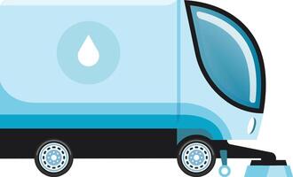 Modern specialized vehicle washing city roads, maintaining hygiene and enhancing urban cleanliness while contributing to the overall sanitation and aesthetics of the environment vector