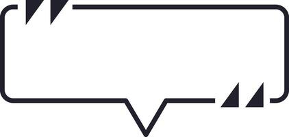 Rectangular quote box featuring triangles for open and closed quotes, visually representing dialogue or citation while enhancing text design with a stylish element vector