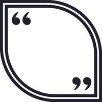 Rounded corner quote frame with quotation marks is framing empty space for custom motivational or testimonial quotes, creating a visually appealing design vector