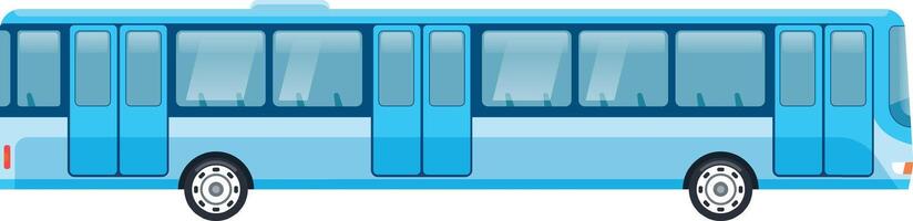 Light blue urban passenger bus running public transport route with multiple doors and windows ensuring comfortable and safe travel across the city vector