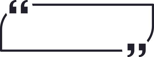 Rectangular quote box featuring quotation marks, framing an empty space that elegantly highlights text while capturing attention in a simple yet stylish design element vector