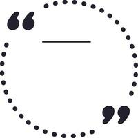 Round dotted frame featuring quotation marks, creating a blank space perfect for inserting quotes, comments, or statements, enhancing communication and design elements vector
