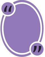 Oval frame adorned with quotation marks enclosing a blank purple space, perfect for displaying motivational quotes, testimonials, and essential ideas waiting to be shared vector