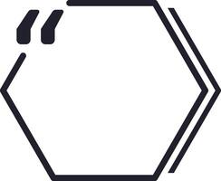 Hexagonal quote frame with quotation marks is suggesting a conversation, providing a modern and stylish way to highlight important text or dialogue vector