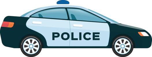 Classic police interceptor parked, representing security, law enforcement, and emergency response in urban environments, ensuring public safety and maintaining order vector