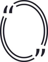 Two black lines form an oval shape with quotation marks at each end, creating a frame for text or other design elements, suggesting ongoing conversation or dialogue vector