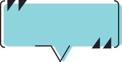 Light blue speech bubble featuring rounded corners, quotation marks, and a pointed tail, offering generous space for custom text or quotes, ideal for communication and expression vector