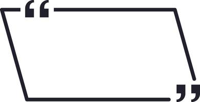 Empty quote frame is waiting to be filled with a text message, quote or inspirational phrase, featuring quotation marks at the beginning and end vector