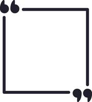 Minimalist design of an empty quote box with quotation marks, offering a simple and elegant way to highlight text or citations, perfect for various design projects vector