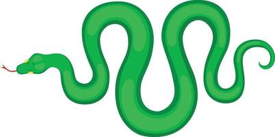 Wavy green snake slithering gracefully, showcasing its forked tongue while creating a captivating and sinuous representation of a reptile in dynamic motion through its vibrant environment vector