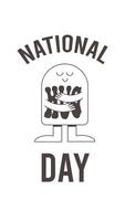 National Hugging Day.Celebrated on January 21.Vertical Text banner on white background.Great for poster,website.Happy Hug day greeting card. vector