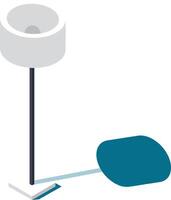 Modern floor lamp casting a distinct shadow, presented in an isometric view, showcasing a minimalist design and interplay of light and shadow vector